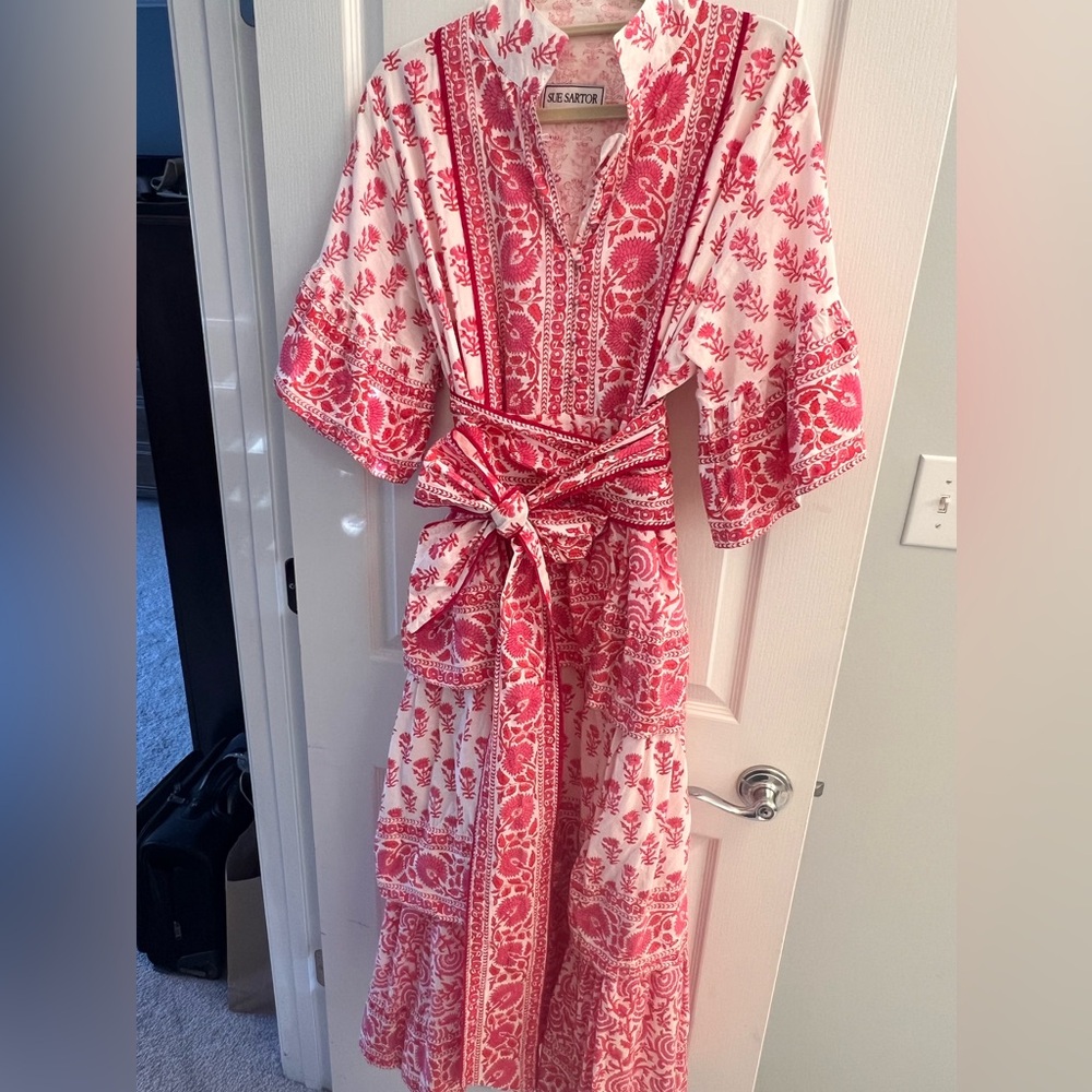 Sue Sartor XL Pink Ibiza Triple Tier Hostess Dress